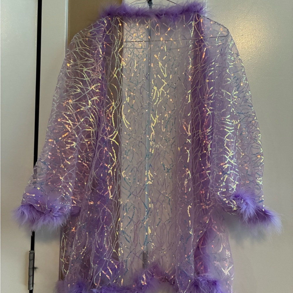 Iridescent Purple Sheer Women's Coat
